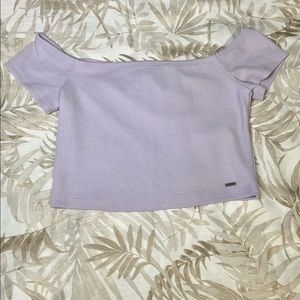 Lavender Off Shoulder Crop Top